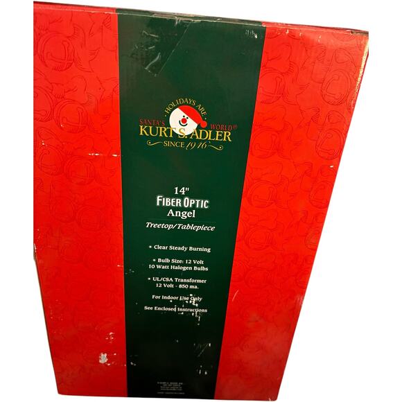 Kurt Adler 14" Lighted Gold & Ivory Angel Tree Topper - Fiber Optic - Picture 6 of 6